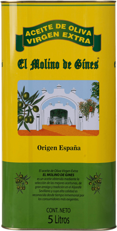 54,95 € Envio grátis | Azeite de Oliva San Cristóbal El Molino de Gines AOVE Virgem Extra Sevilla Espanha Lata Especial 5 L