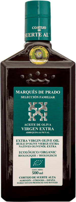 17,95 € Бесплатная доставка | Оливковое масло Cortijo de Suerte Alta Marqués de Prado Семейный отбор, ЭВО Экстра Вирджин Córdoba Испания Eco — Эко Био Органический Средняя бутылка 50 cl