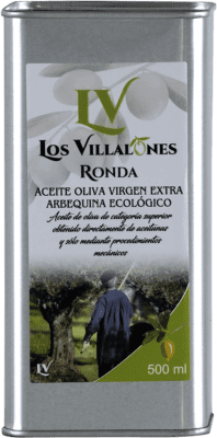 18,95 € Free Shipping | Olive Oil Los Villalones EVOO Extra Virgin Málaga Spain Arbequina Eco — Organic Can 50 cl