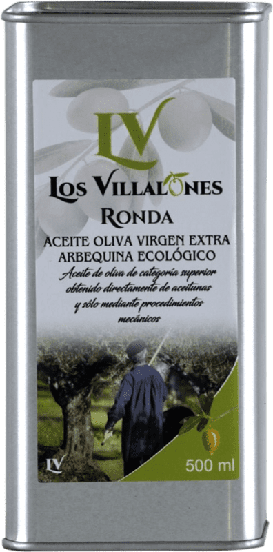 18,95 € 免费送货 | 橄榄油 Los Villalones EVOO 特级初榨 Málaga 西班牙 Arbequina — 阿贝基纳 Eco — 生态 有机 天然 罐 50 cl