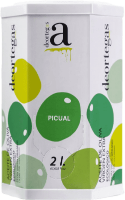 51,95 € 免费送货 | 橄榄油 Deortegas EVOO 特级初榨 穆尔西亚地区 西班牙 Picual — 皮夸尔 Eco — 生态 有机 天然 Bag in Box — 盒中袋 2 L