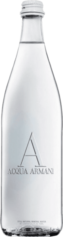 72,95 € 免费送货 | 盒装24个 水 Acqua Armani Mineral Natural — 天然矿物 意大利 三分之一升瓶 33 cl