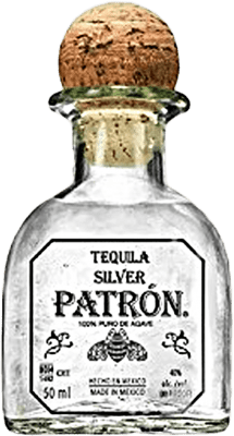 9,95 € Envío gratis | Tequila Patrón Silver — Edición Plata México Botellín Miniatura 5 cl