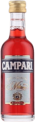 56,95 € Envio grátis | Caixa de 25 unidades Aperitivo Bitter Campari Itália Garrafinha Miniatura 5 cl