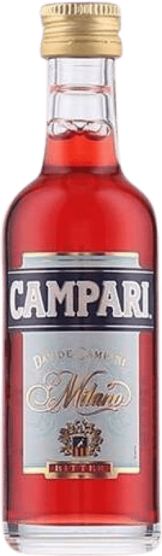 56,95 € Free Shipping | 25 units box Bitter Aperitif Campari Italy Miniature Bottle 5 cl