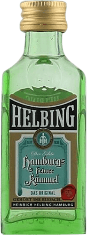 1,95 € Free Shipping | Pomace Brandy Helbing Hamburgs Feiner Germany Miniature Bottle 2 cl Kümmel — Caraway