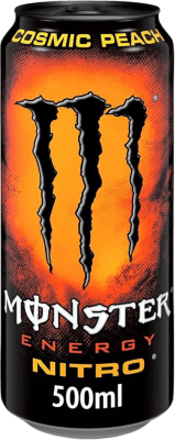 23,95 € Envio grátis | Caixa de 12 unidades Refrescos e Mixers Monster Energy Nitro Cosmic Peach Irlanda Lata 50 cl