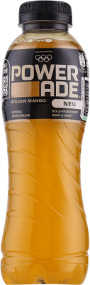 23,95 € Envio grátis | Caixa de 12 unidades Refrescos e Mixers Powerade Golden Mango PET Alemanha Garrafa Medium 50 cl