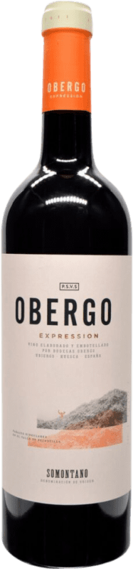 12,95 € Envio grátis | Vinho tinto Obergo Expression D.O. Somontano Espanha Merlot, Grenache, Cabernet Sauvignon Garrafa 75 cl
