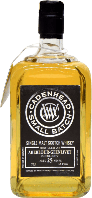 218,95 € Envio grátis | Whisky Single Malt William Cadenhead At Aberlour Glenlivet Small Batch Reino Unido 25 Anos 70 cl