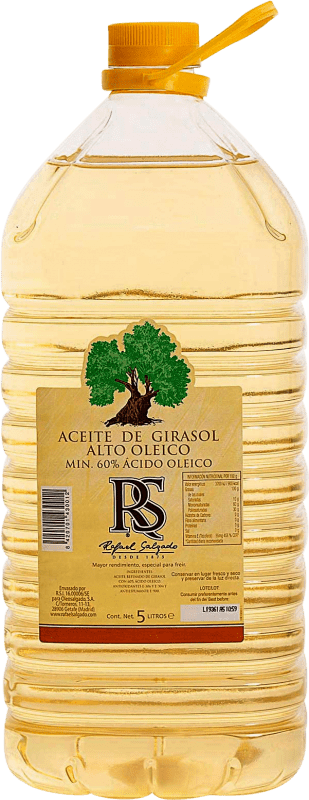 24,95 € Envío gratis | Aceite Vegetal Oleosalgado Alto Oleico España Garrafa 5 L Girasol