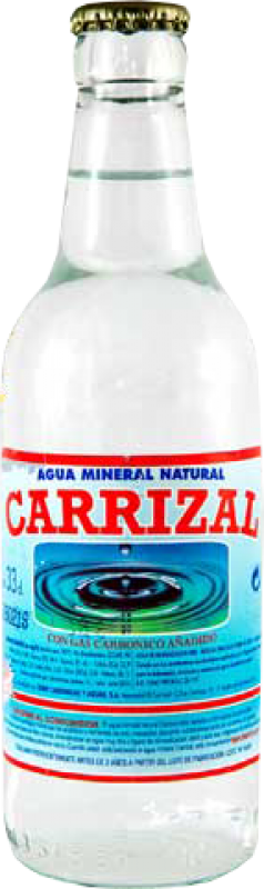 11,95 € Envío gratis | Caja de 12 unidades Agua Zerep Carrizal Gas España Botellín Tercio 33 cl