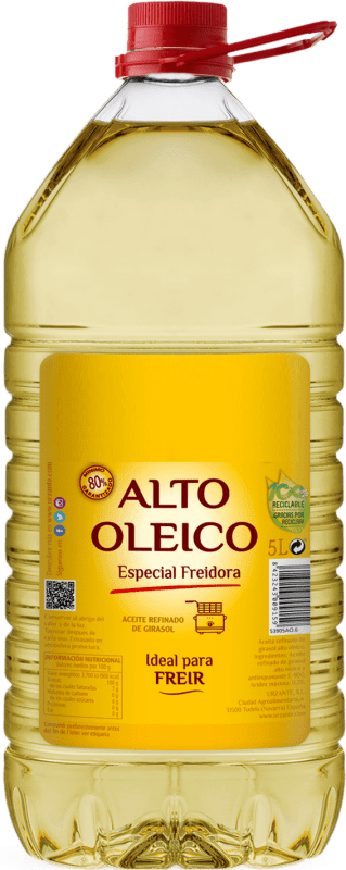 18,95 € Envio grátis | Óleo de Cozinha Marca Blanca. Girasol Alto Oleico Especial Freidora Espanha Garrafão 5 L