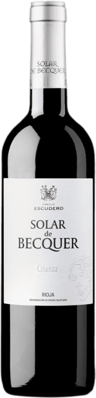 14,95 € Spedizione Gratuita | Vino Rosso Bodegas Escudero Solar de Becquer Crianza — Invecchiato in Botte D.O.Ca. Rioja La Rioja Spagna Tempranillo, Garnacha — Grenache, Mazuelo Bottiglia Magnum 1,5 L