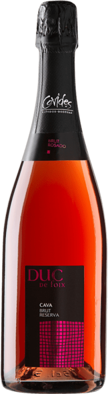 10,95 € Envio grátis | Espumante rosé Covides Duc de Foix Rosat Brut D.O. Cava Catalunha Espanha Trepat Garrafa 75 cl