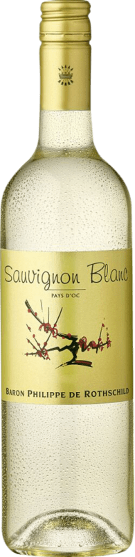 8,95 € Free Shipping | White wine Philippe de Rothschild Les Cépages I.G.P. Vin de Pays d'Oc Bordeaux France Sauvignon White Bottle 75 cl
