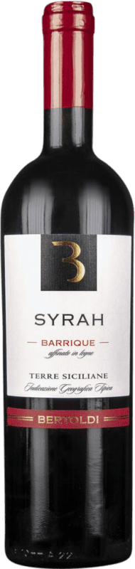 8,95 € Envio grátis | Vinho tinto Bertoldi Barrique I.G.T. Terre Siciliane Sicília Itália Syrah Garrafa 75 cl