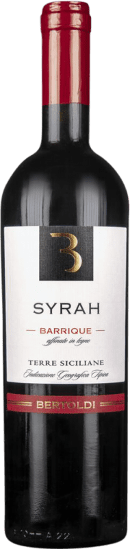 9,95 € Envío gratis | Vino Tinto Bertoldi Barrica I.G.T. Terre Siciliane Sicilia Italia Syrah 75 cl