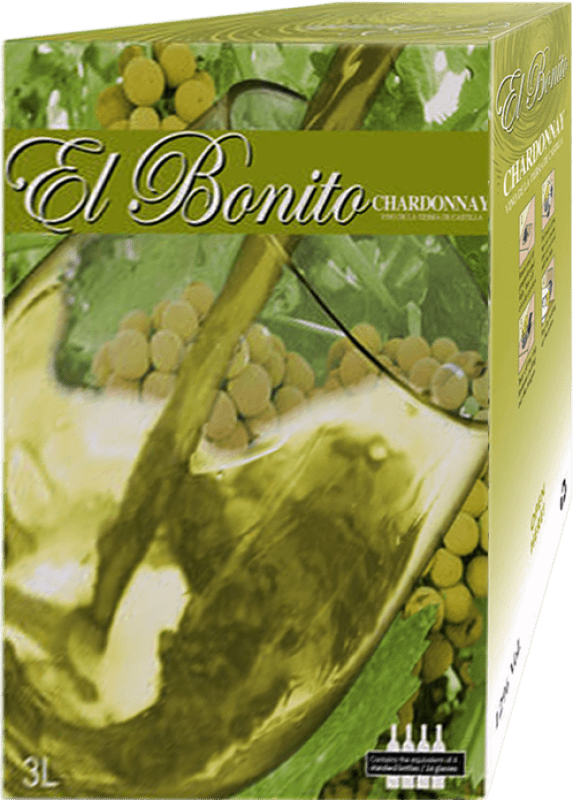15,95 € 免费送货 | 白葡萄酒 Fernando Castro El Bonito Seco — 干型 I.G.P. Vino de la Tierra de Castilla 卡斯蒂利亚 - 拉曼恰 西班牙 Chardonnay — 莎当妮 Bag in Box — 盒中袋 3 L
