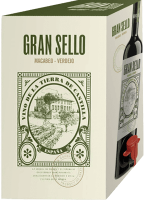 24,95 € Envio grátis | Vinho branco Gran Sello Macabeo Verdejo Seco I.G.P. Vino de la Tierra de Castilla Castela-Mancha Espanha Macabeo, Verdejo Bag in Box 3 L
