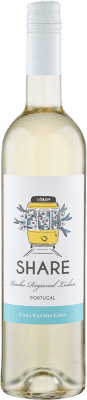 7,95 € Envio grátis | Vinho branco Santos Lima Share Blanco Semi-seco Semi-doce I.G. Vinho Regional de Lisboa Lisboa Portugal Arinto, Mascate, Fernăo Pires Garrafa 75 cl