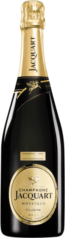 49,95 € 送料無料 | 白のスパークリングワイン Jacquart Brut — ブリュット Millésimé A.O.C. Champagne シャンパン フランス Pinot Noir — ピノ・ノワール, Chardonnay — シャルドネ, Pinot Meunier — ピノ・ムニエ 75 cl
