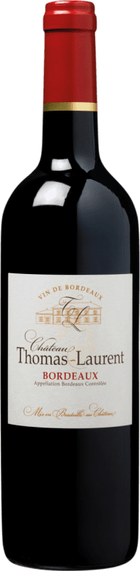 10,95 € Envío gratis | Vino Tinto Château Thomas-Laurent Seco A.O.C. Bordeaux Burdeos Francia Merlot, Cabernet Sauvignon, Cabernet Franc Botella 75 cl