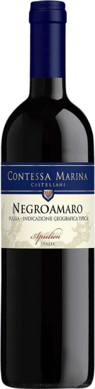 7,95 € Envio grátis | Vinho tinto Contessa Marina Castellani I.G.T. Puglia Puglia Itália Negroamaro Garrafa 75 cl