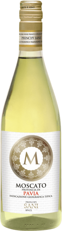 9,95 € Spedizione Gratuita | Spumante bianco Contri Spumanti Principi Sani Semisecco Semidolce I.G.T. Provincia di Pavia Italia Moscato Giallo Bottiglia 75 cl