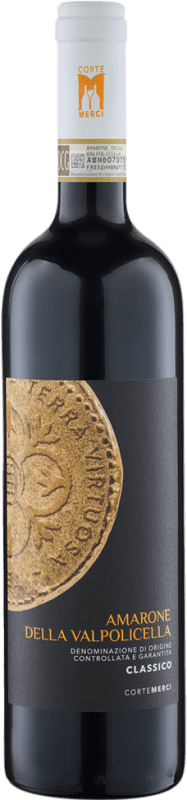32,95 € Envío gratis | Vino tinto Corte Merci Terra Virtuosa Seco D.O.C.G. Amarone della Valpolicella Veneto Italia Corvina, Rondinella, Corvinone Botella 75 cl