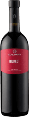 12,95 € Бесплатная доставка | Красное вино Cusumano сухой I.G.T. Terre Siciliane Сицилия Италия Merlot бутылка 75 cl