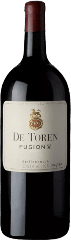 344,95 € Envío gratis | Vino tinto De Toren Fusion V I.G. Stellenbosch Stellenbosch Sudáfrica Merlot, Cabernet Sauvignon, Cabernet Franc, Malbec, Petit Verdot Botella Jéroboam-Doble Mágnum 3 L