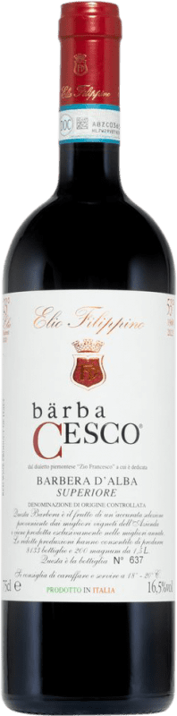 27,95 € Kostenloser Versand | Rotwein Elio Filippino Bärba Cesco Superiore Trocken D.O.C. Barbera d'Alba Piemont Italien Barbera Flasche 75 cl