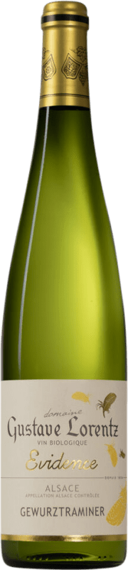 19,95 € Envio grátis | Vinho branco Gustave Lorentz Evidence Orgánic Semi-seco Semi-doce A.O.C. Alsace Alsácia França Gewürztraminer Garrafa 75 cl