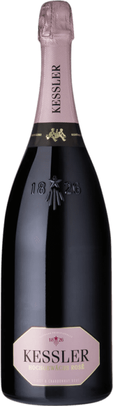 44,95 € 免费送货 | 玫瑰气泡酒 Kessler Sekt Hochgewächs Rosé 干 德国 Pinot Black, Chardonnay 瓶子 Magnum 1,5 L