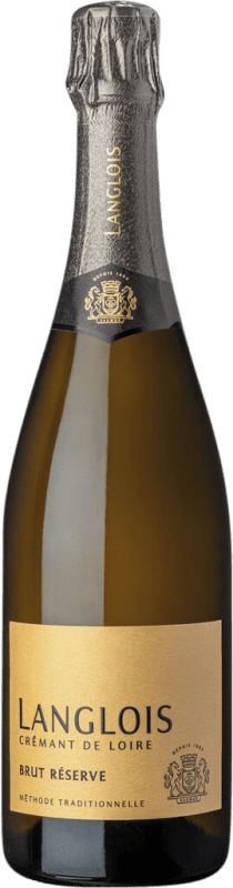 22,95 € 免费送货 | 白酒 Château Langlois 香槟 预订 A.O.C. Crémant de Loire 卢瓦尔河 法国 Cabernet Franc, Chardonnay, Chenin White 瓶子 75 cl