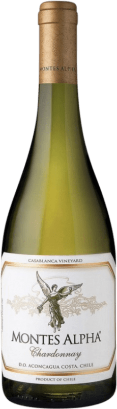 23,95 € Spedizione Gratuita | Vino bianco Montes Alpha Secco I.G. Valle Central Central Valley Chile Chardonnay Bottiglia 75 cl