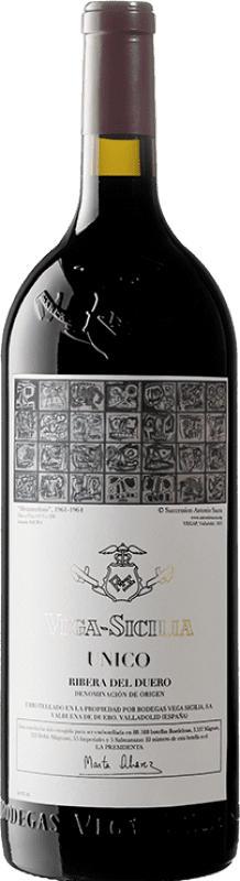 4 644,95 € Free Shipping | Red wine Vega Sicilia Único D.O. Ribera del Duero Castilla y León Spain Tempranillo, Cabernet Sauvignon Jéroboam Bottle-Double Magnum 3 L