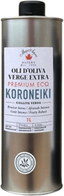 45,95 € Envio grátis | Azeite de Oliva Mas Auró Espanha Koroneiki Lata Especial 1 L