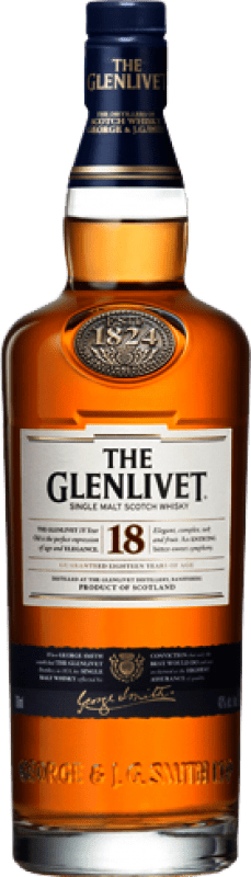 158,95 € Бесплатная доставка | Односолодовый виски Glenlivet Списайд Объединенное Королевство 18 Лет Полубутылка 37 cl