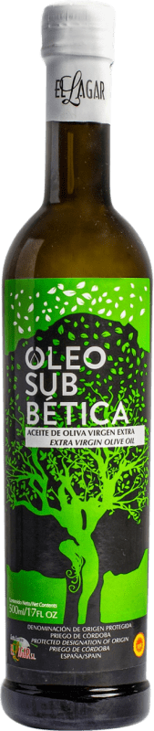 18,95 € Envío gratis | Aceite de Oliva Marín Serrano El Lagar. Oleo Subbética Vidrio D.O.P. Priego de Córdoba Andalucía España Botella Medium 50 cl