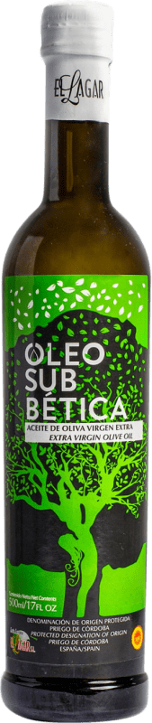 17,95 € Free Shipping | Olive Oil Marín Serrano El Lagar. Oleo Subbética EVOO Extra Virgin D.O.P. Priego de Córdoba Andalusia Spain Medium Bottle 50 cl Glass