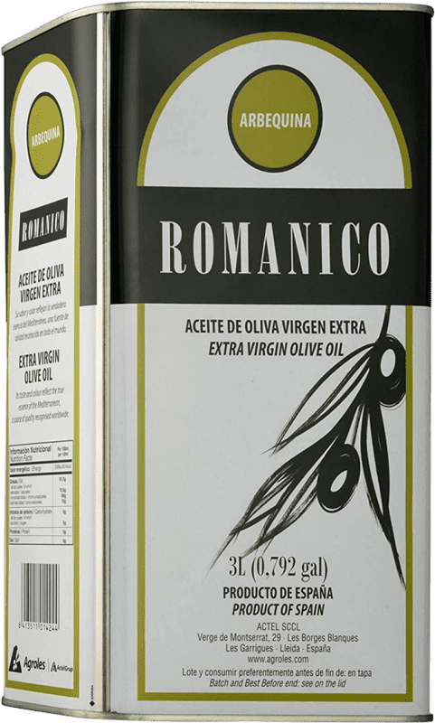 54,95 € Spedizione Gratuita | Olio d'Oliva Actel Románico Catalogna Spagna Arbequina Lattina Speciale 3 L