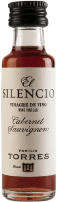 218,95 € Spedizione Gratuita | Scatola da 242 unità Aceto Familia Torres El Silencio Tinto Vidrio Catalogna Spagna Cabernet Sauvignon Bottiglia Miniatura 2 cl