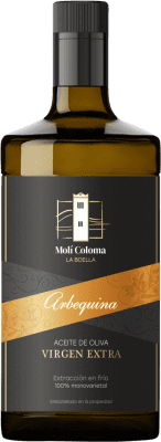 98,95 € Envío gratis | Caja de 12 unidades Aceite de Oliva Finca Molí Coloma La Boella Vidrio D.O.P. Siurana Cataluña España Arbequina Botellín 25 cl