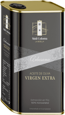 18,95 € Envío gratis | Aceite de Oliva Finca Molí Coloma La Boella Cataluña España Arbosana Lata 50 cl