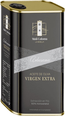 18,95 € Envio grátis | Azeite de Oliva Finca Molí Coloma La Boella Catalunha Espanha Arbosana Lata 50 cl