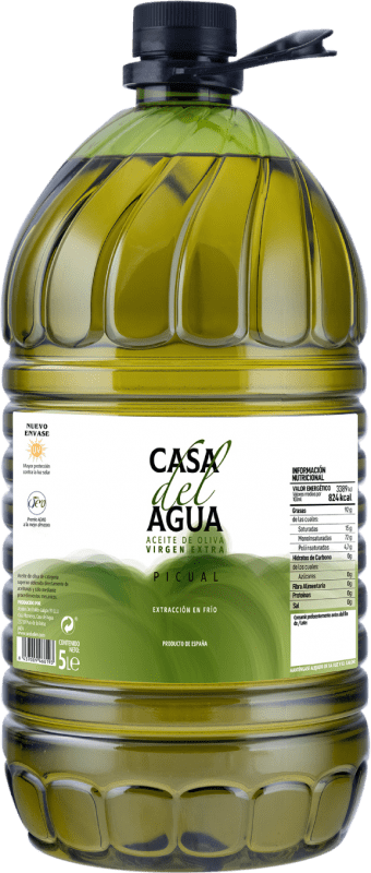 64,95 € Envio grátis | Azeite de Oliva Oro Bailén Casa del Agua PET Andaluzia Espanha Picual Garrafão 5 L