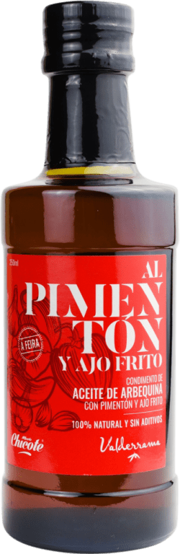 13,95 € Envio grátis | Azeite de Oliva Valderrama Pimentón y Ajo Frito Vidrio Castela-Mancha Espanha Arbequina Garrafa Pequena 25 cl