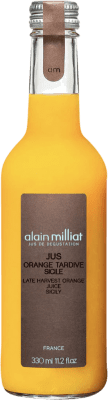 6,95 € Envío gratis | Refrescos y Mixers Alain Milliat Néctar de Naranja Vidrio Francia Botellín Tercio 33 cl